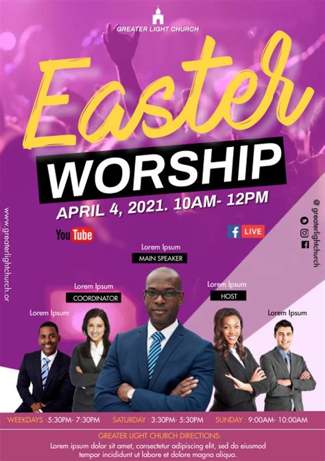 Easter Church Service Template Postermywall