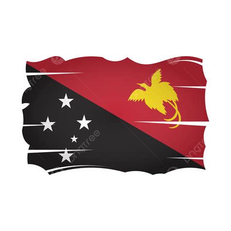 Bendera Nasional Papua Nugini Vektor Oceania Resmi Png Dan Vektor