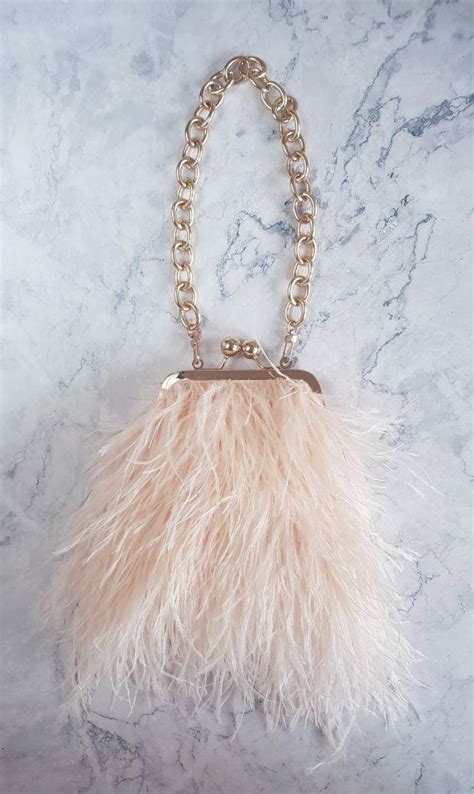 Evening Shoulder Bag Embellished With Exotic Ostrich Feathers Ewans