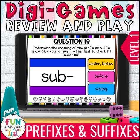 Prefix And Suffix Digital Review Game And Interactive Activity Level 1