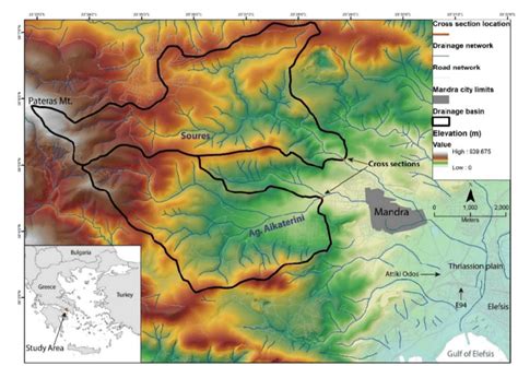 Study Area Map Showing The Catchments Of The Two Tributaries Agia