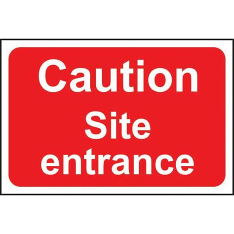 Caution Site Entrance Sign 3mm Foamed Pvc Board 600mm X 400mm Rsis