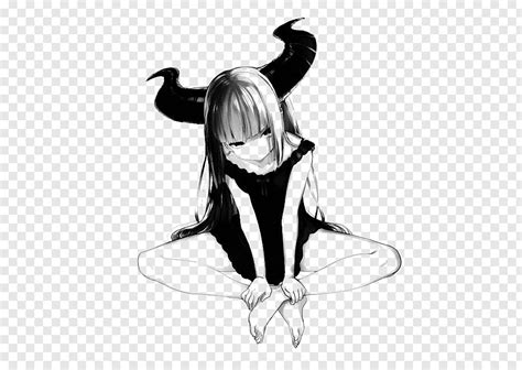 Female With Horns Anime Character Sketch Anime Devil Demon Girl