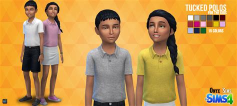 Ts4 Unisex Tucked Polos For Kids Onyx Sims