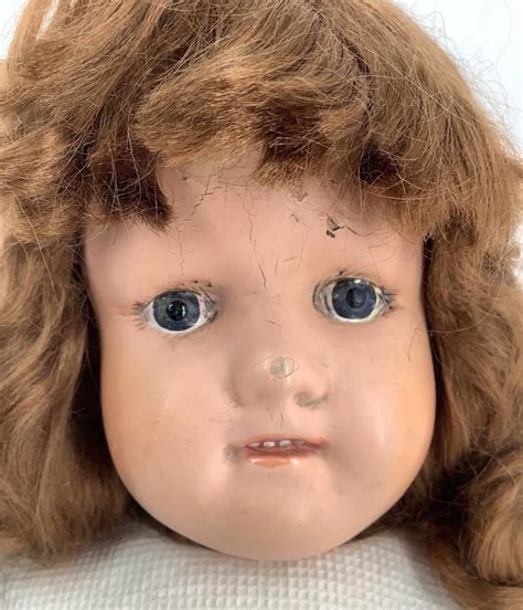Lot 15 1 2 Schoenhut Miss Dolly Doll Head Is Carved And Molded Wood With Replaced Mohair