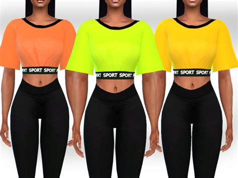 Female Athletic And Casual Neon Tops By Saliwa At Tsr Sims 4 Updates