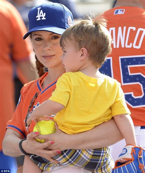 Alyssa Milano Brings Her Young Son Milo Along As She Plays In Celebrity