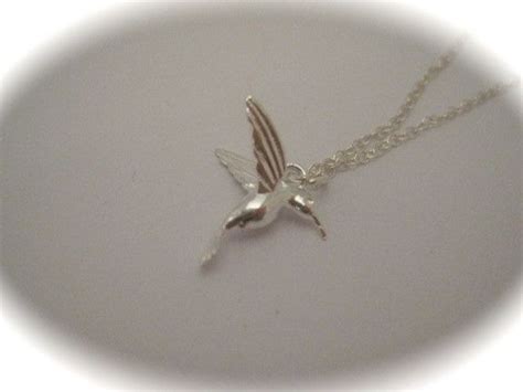 Sterling Silver Hummingbird Charm Necklace With A Message Etsy Uk