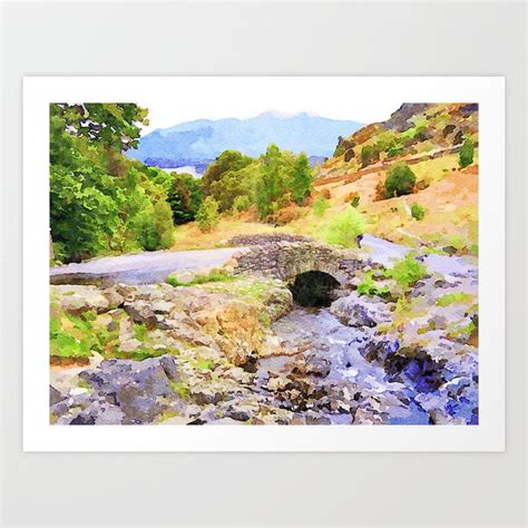 Bridge On The Road To Ashness Lake District Uk Watercolor Painting