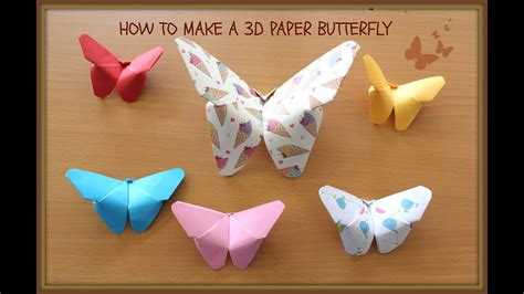 How To Make An Easy 3d Paper Butterfly කඩදාසි සමනලයෙක් හදමු Youtube