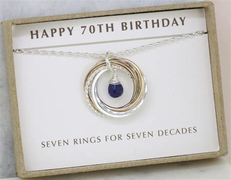 Turning 70 is a milestone deserving of a special celebration. 70th birthday gift blue sapphire necklace September
