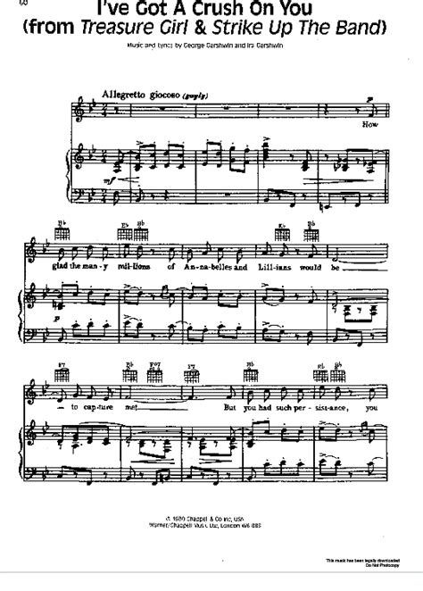 I Ve Got A Crush On You Klavier Gesang Gitarre PDF Noten Von George Gershwin In Fbd