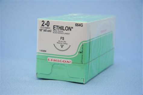2 0 Ethilon Black Suture Fs 18in Et664g Amsco Medical