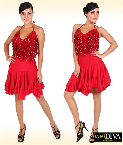 Latin Dress Rolling Salsita Sequin Fringe Dress 1 €12400 Esta Diva Dancewear Dance