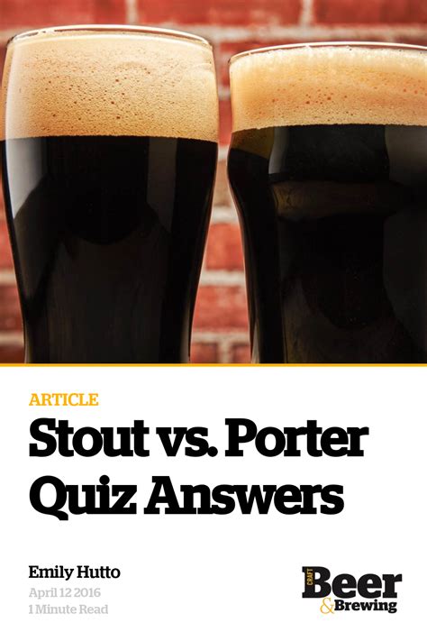 Stout Vs Porter Quiz Answers Craft Beer And Brewing
