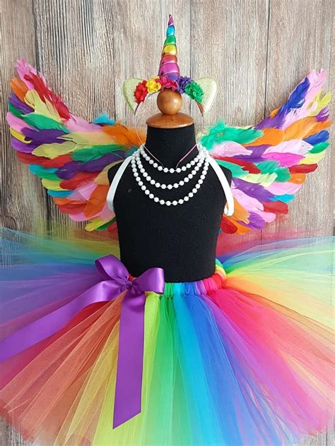 Rainbow Unicorn Costume Rainbow Wings Halloween Costume Wings Etsy