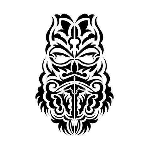 Maori Mask Traditional Decor Pattern From Polynesia And Hawaii