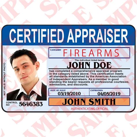 Maybe you would like to learn more about one of these? Certified Appraiser - Custom ID Card - MaxArmory