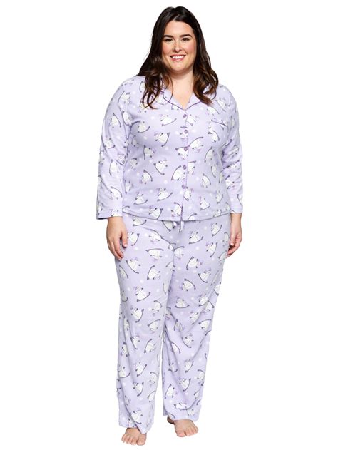 Xehar Womens Plus Size Sleepwear Long Sleeve Snowmen Pajamas Pjs Set 2 Piece Set Walmart