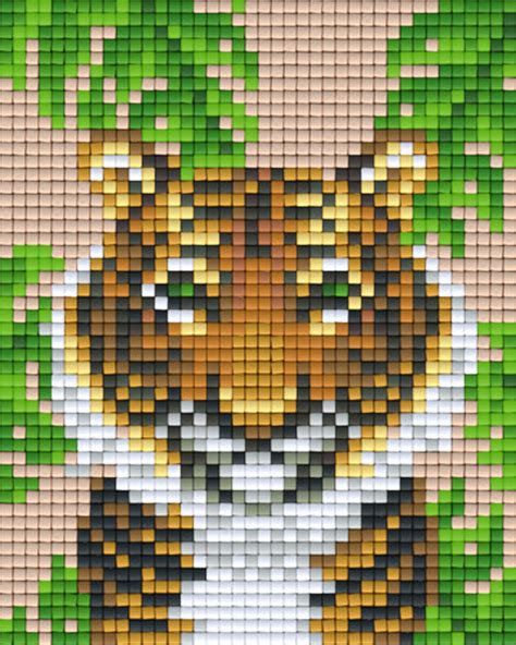 Tiger Pixel Art Grid