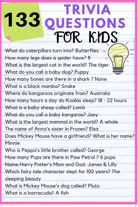 101 General Knowledge Quiz For Kids Kids N Clicks