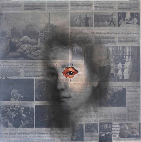 Ghostly Female Faces Emerge From Newspapers