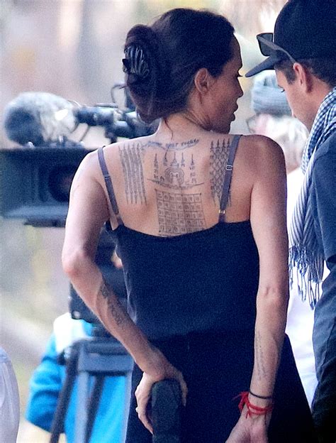 Angelina Jolie Spotted With Three New Back Tattoos See The Photos