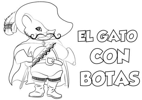 Dibujo Gato con Botas para Imprimir y Colorear