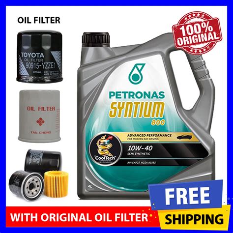 The experience gathered by petronas on the f1 circuits and most important motoring events and competitions has enabled the development of petronas syntium; (WITH ORIGINAL OIL FILTER) PETRONAS Syntium 800 10W40 SN ...