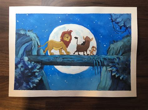 Painted This Scene From The Lion King Used Gouache Rpainting