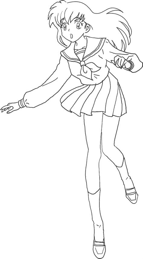 Kagome Lineart By Meow Chi On Deviantart