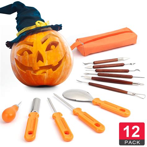 Comfy Mate 12 Pcs Pumpkin Carving Kit Tools Heavy Duty Stainless Steel