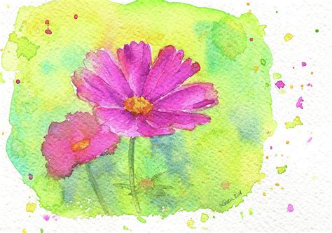 Check spelling or type a new query. Pink Cosmos Flowers Watercolor Painting Painting by Karen ...