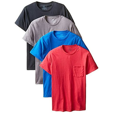 Fruit Of The Loom Fruit Of The Loom Mens 4 Pack Pocket Crew Neck T