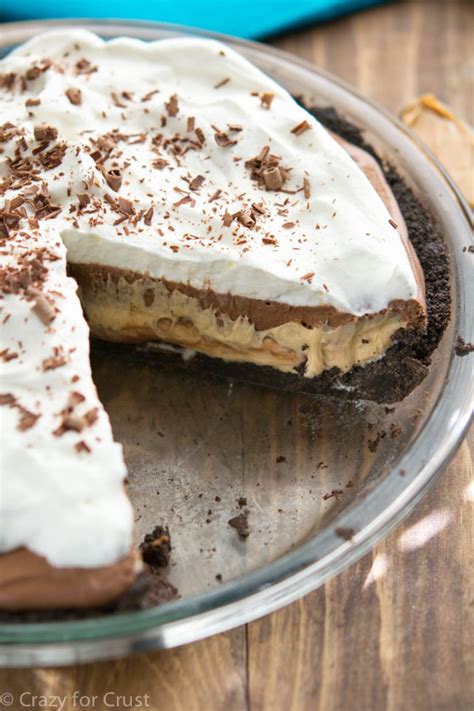 This is the best peanut butter cream pie i've ever had!! No-Bake Peanut Butter Chocolate Cream Pie - Crazy for Crust