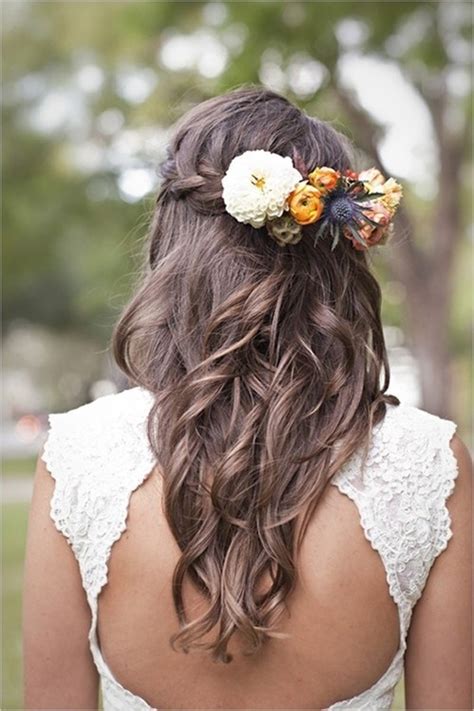 30 Elegant And Graceful Wedding Hairstyles With Flowers Hottest Haircuts