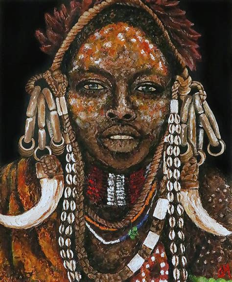 Ethiopia Tribal Woman Painting By Domna Banakou Fine Art America
