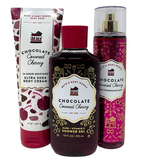 Buy Bath And Body Works CHOCOLATE COVERED CHERRY Trio Gift Set Body Cream Shower Gel And