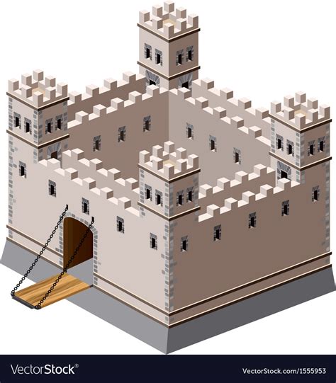 Medieval Fortress Royalty Free Vector Image Vectorstock