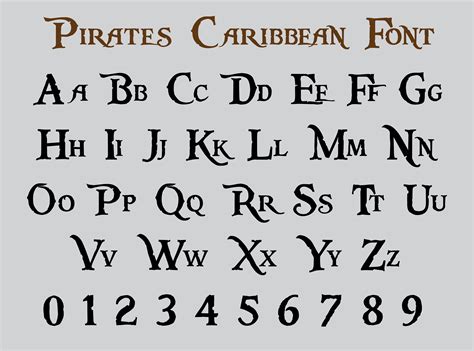 Pirate Font Alphabet