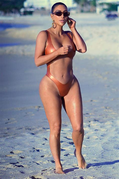 Kim Kardashian Stuns In An Orange Bikini As She Hits The Beach In Mexico 1301206