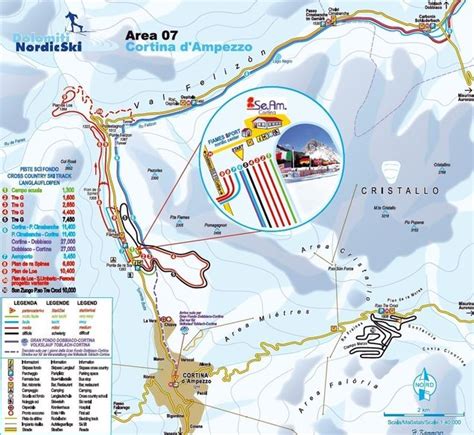 Cross Country Skiing Cortina Dampezzo Trails Trail Map