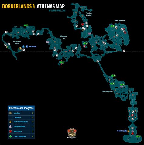Athenas Map for Borderlands 3 | game-maps.com