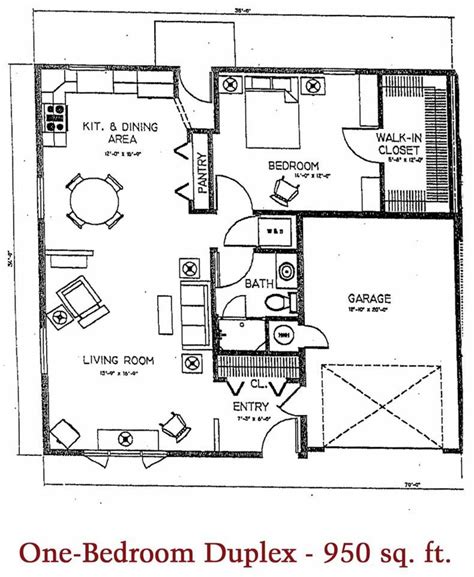One Bedroom Duplex 950 Sq Ft Floor Plans St Francis Manor