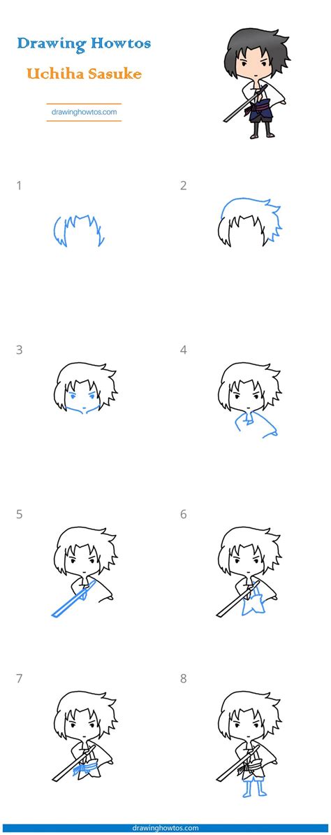 How To Draw Uchiha Sasuke Step By Step Easy Drawing Guides Drawing