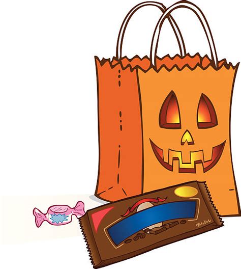 Royalty Free Trick Or Treat Halloween Bag Clip Art Vector Images