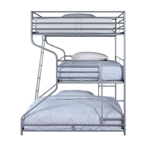 Acme Furniture Caius Ii Silver Twin Over Queen Bunk Bed At