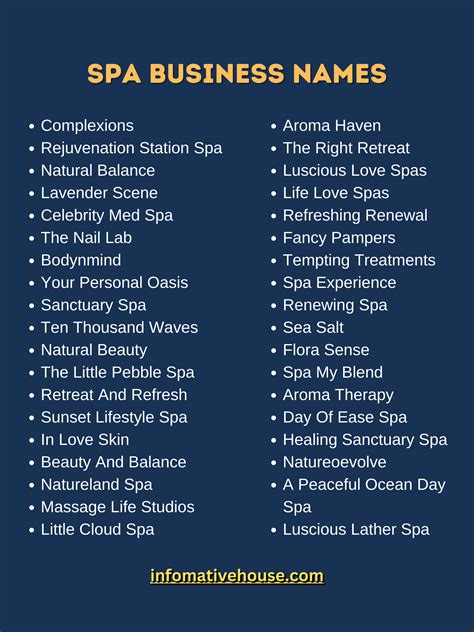 399+ The Most Fancy & Exotic Spa Names Ideas for Business - Informative