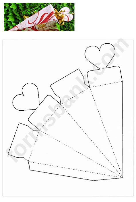 Cone T Box With Hearts Template Printable Pdf Download