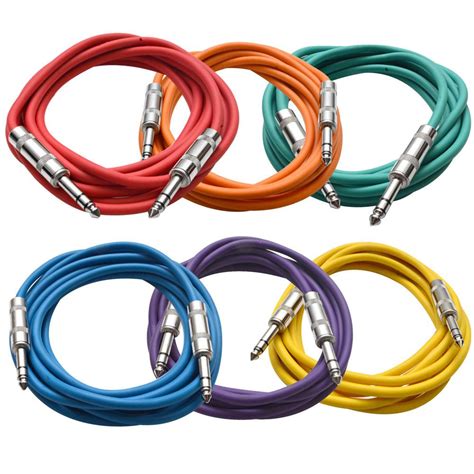 Satrx 10 Multiple Colors 10 Foot Trs To Trs Patch Cable 6